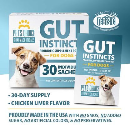 Pet's Choice Gut Instincts Probiotic Powder Packets for Dogs