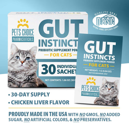 Pet’s Choice Gut Instincts Probiotic Supplement for Cats