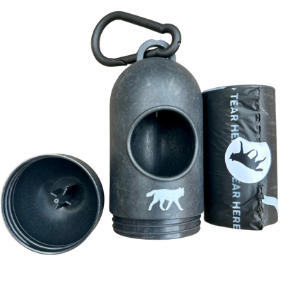 bamboo poop bag dispenser plus compostable roll