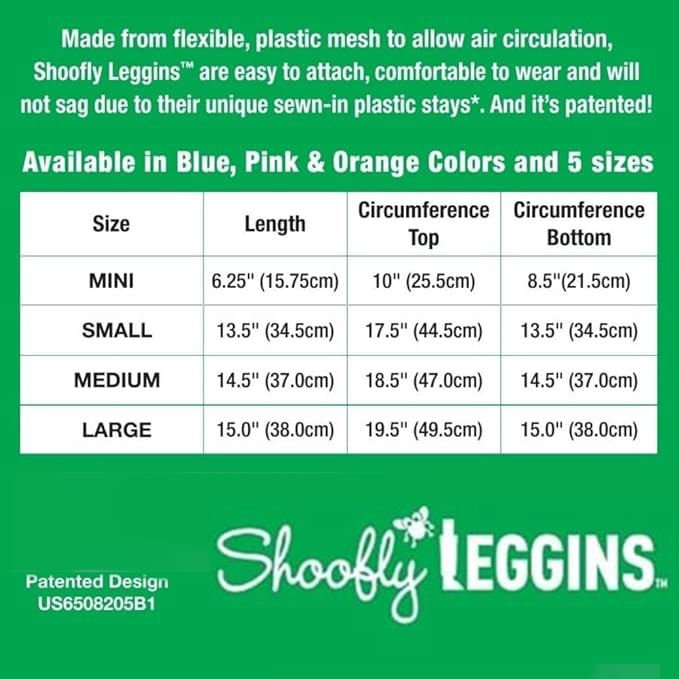 Shoofly Leggins Fine Mesh Fly Boots for Horses